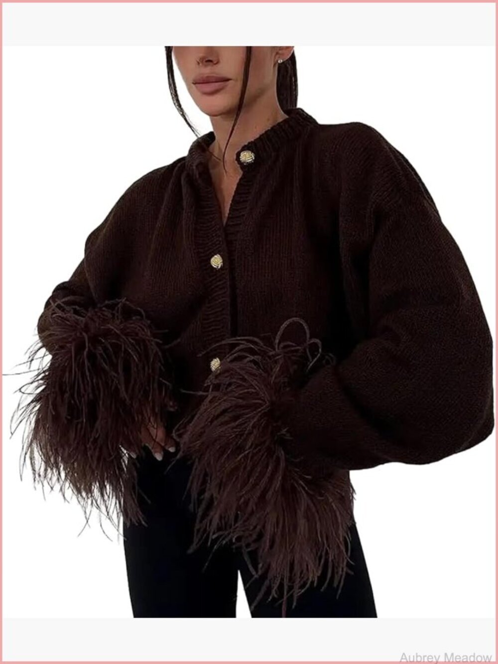 Cable Knit Cardigan Button Up Fringe Hem Casual Jacket Trendy